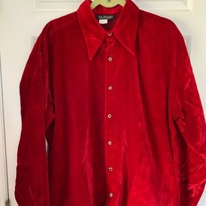 St. Reno New York Heavy Large Red Velvet Shirt